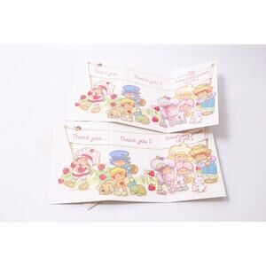 Vintage Strawberry Shortcake Thank You Card Set of 2 Collectible ~ 260205-WH 950